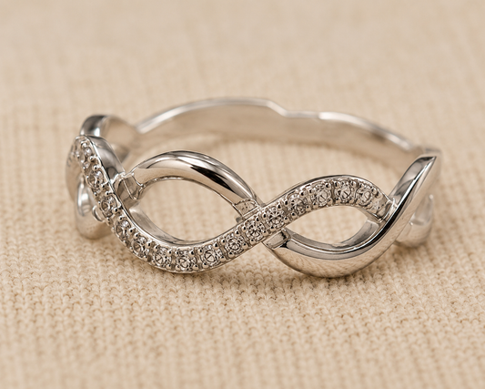 Origo Infinity Ring | 925 Sterling Silver CZ Ring for Women