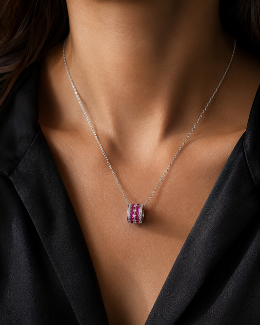 Origo Zircon Pendant Necklace | 925 Sterling Silver | Minimal Silver Necklace for Women