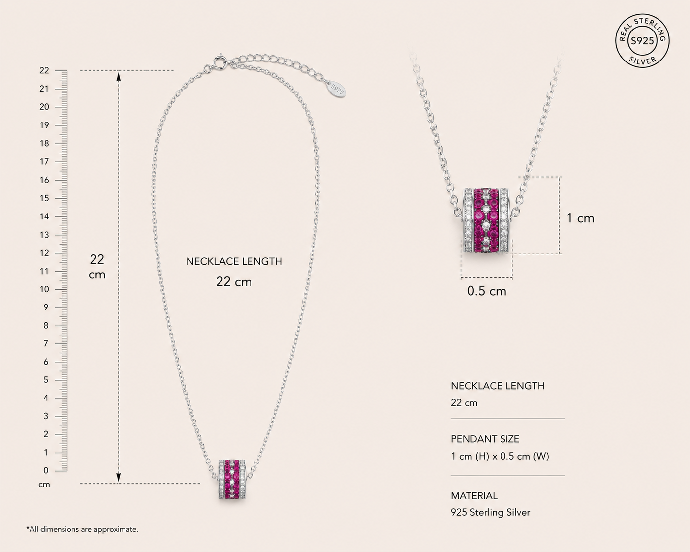 Origo Zircon Pendant Necklace | 925 Sterling Silver | Minimal Silver Necklace for Women