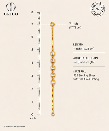 Origo Lumière Baguette Bracelet | 925 Sterling Silver For Women