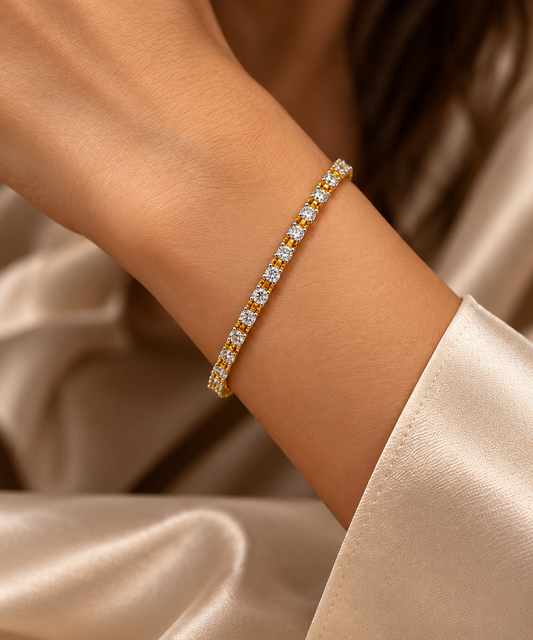 Origo Two-Tone Beaded Bracelet for Women | Gold & Silver Link Bracelet