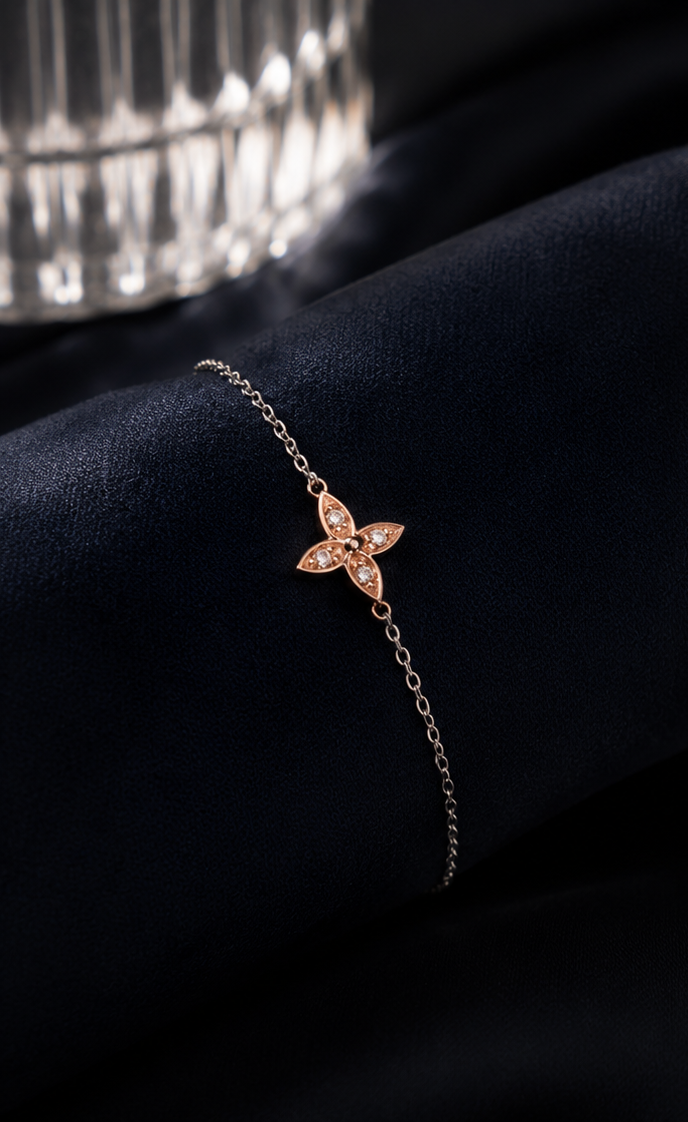 Origo Petal Bloom Bracelet | 925 Sterling Silver Floral Bracelet for Women