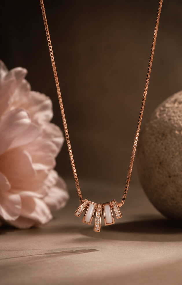 Origo Elegance Pendant Necklace | 925 Sterling Silver For Women | Rose Gold