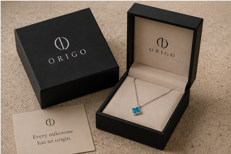 Origo Blue Clover Necklace | 925 Sterling Silver Clover Pendant Necklace for Women
